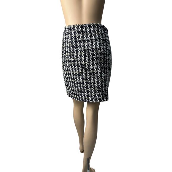 Sandro Houndstooth Decorative Buttons Skirt  Sz.1 - Picture 2 of 6